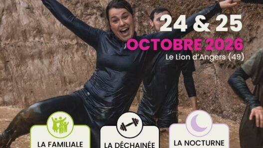 Participants à L’Arrachée, course d’obstacles organisée au Lion-d’Angers