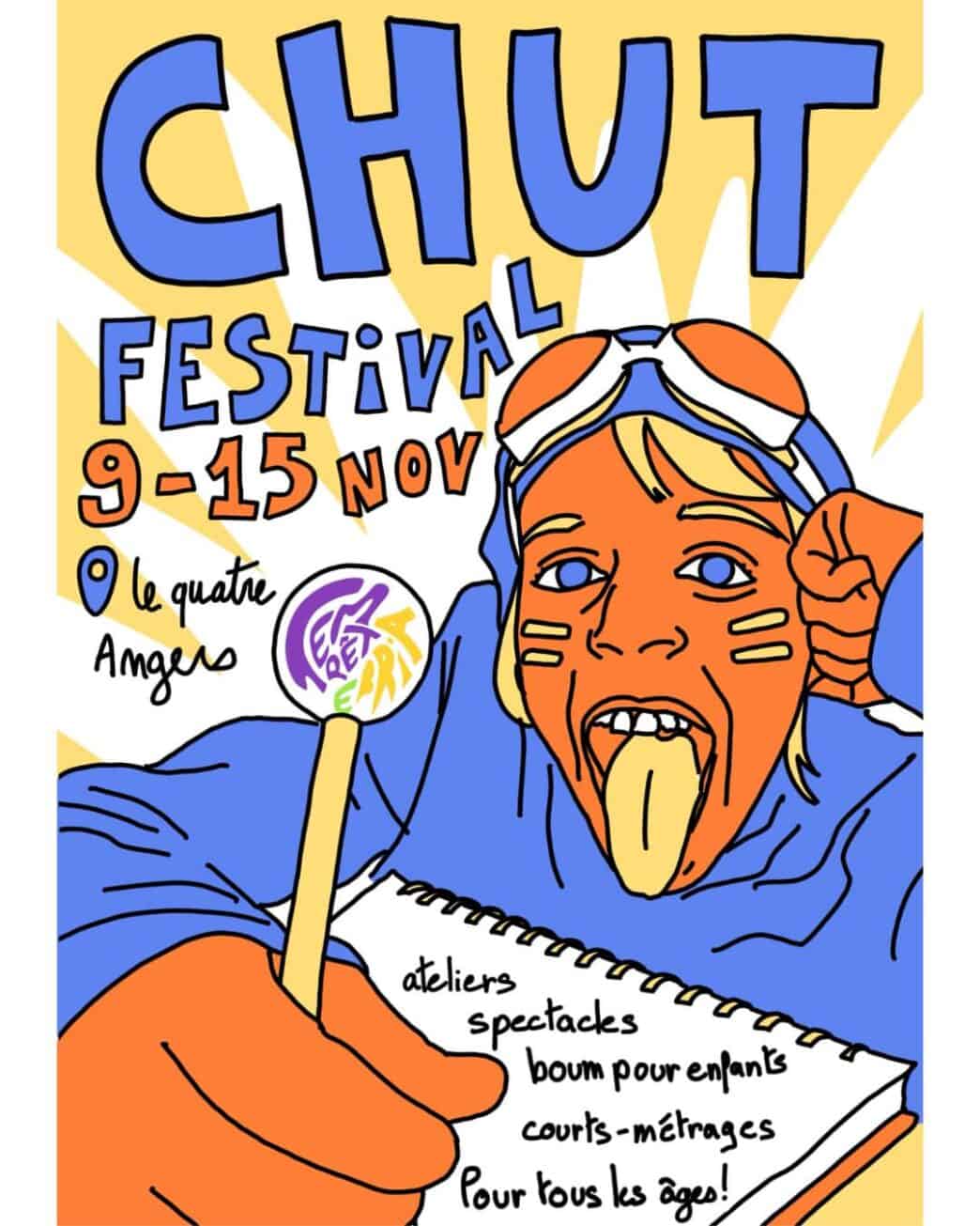 Affiche du CHUT Festival organisé du 9 au 15 novembre 2026 au Qu4tre à Angers
