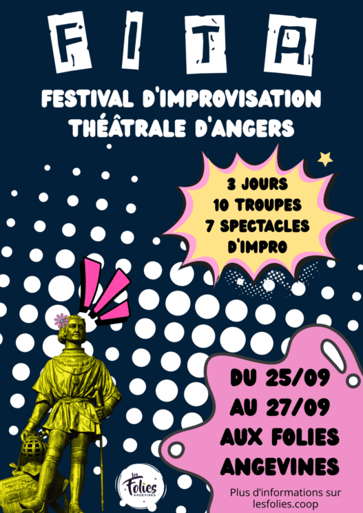 Spectacle d’improvisation théâtrale aux Folies Angevines pendant le FITA 2026