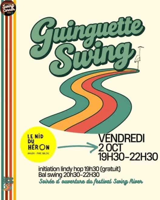 Affiche de la Guinguette Swing au Nid du Héron à Angers le 2 octobre 2026