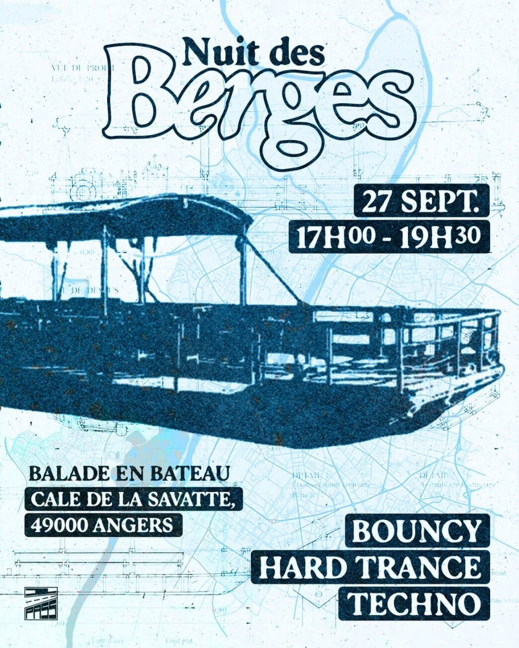 Affiche de la Nuit des Berges organisée par 1PASS à Angers le 27 septembre 2026