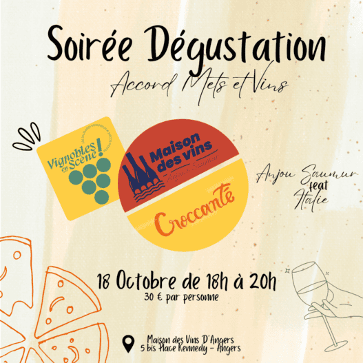 Dégustation Accord mets Italien & vins Anjou et Saumur 18 octobre